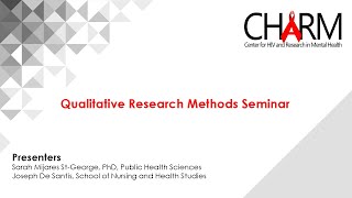 Qualitative Research Methods Seminar