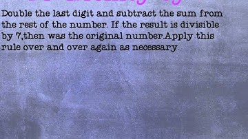 Rules of divisibility