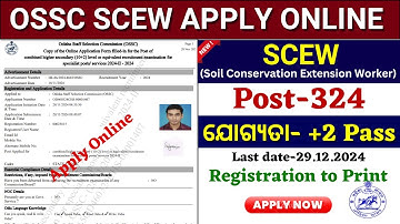 OSSC SCEW Apply Online 2024//OSSC Combined Higher Secondary Recruitment 2024 Apply Online//OSSC CHSL