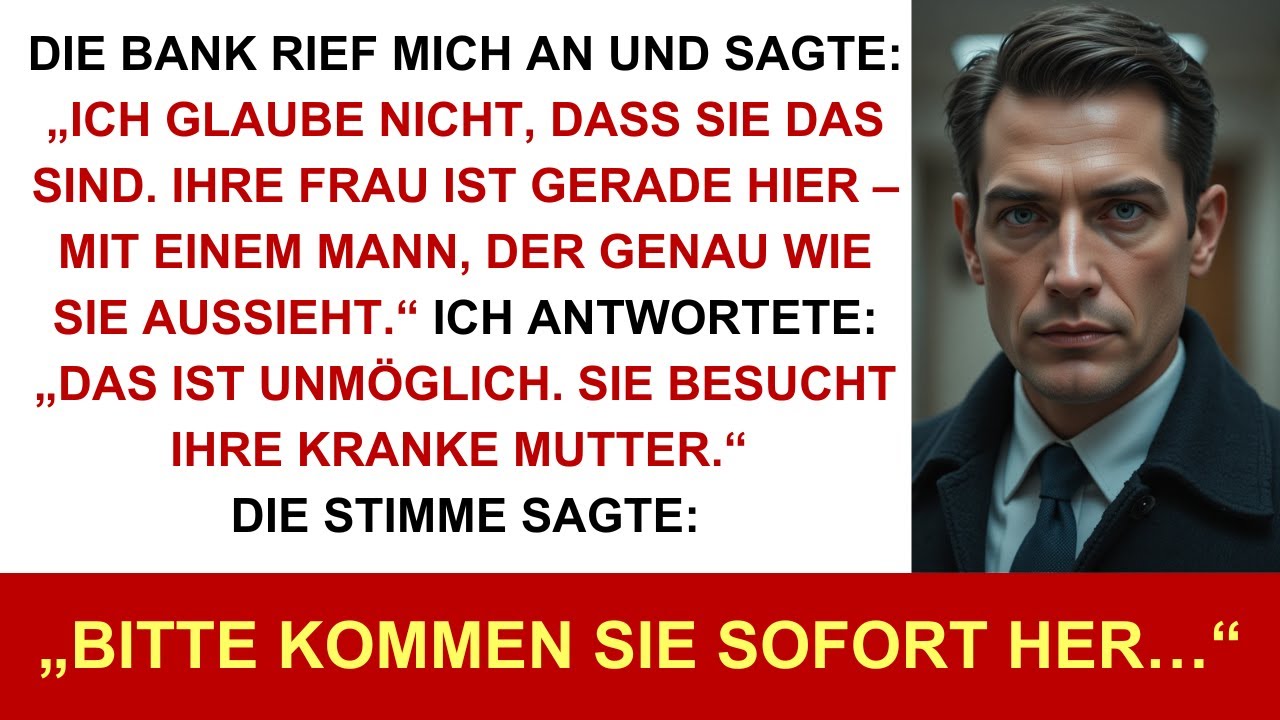 Die Bank rief an: „Ihre Frau ist hier – mit einem Mann, der aussieht wie Sie…“