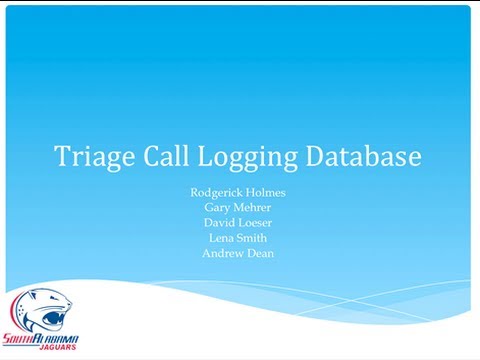 Health Informatics - Triage Call Logging Database