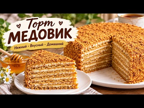 Medovik Cake 🍯 Delicate, moist, and incredibly delicious!