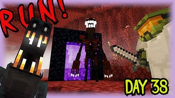 Cave Dwellers Are Hunting Us! Surviving Minecraft Day 38 Escaping The Nether