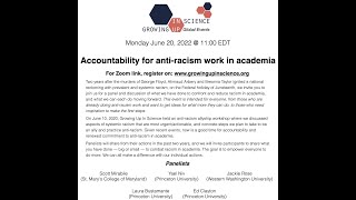 Growing up in Science - Accountability for anti-racism work in academia (June 20, 2022)