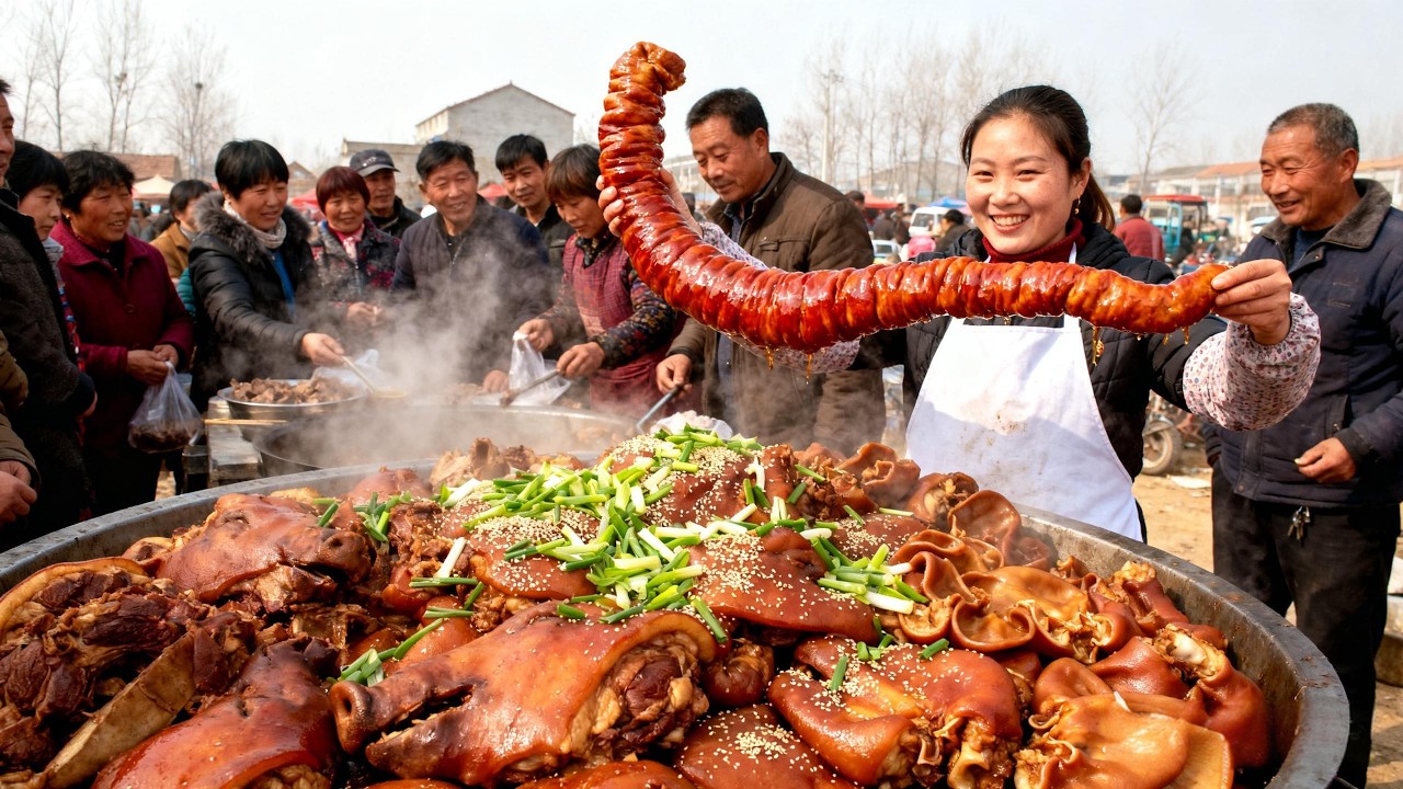 河南南阳美女农村卖卤肉，一天能卖上千斤想吃全靠抢，人送外号“卤肉西施”！【好食勇哥】