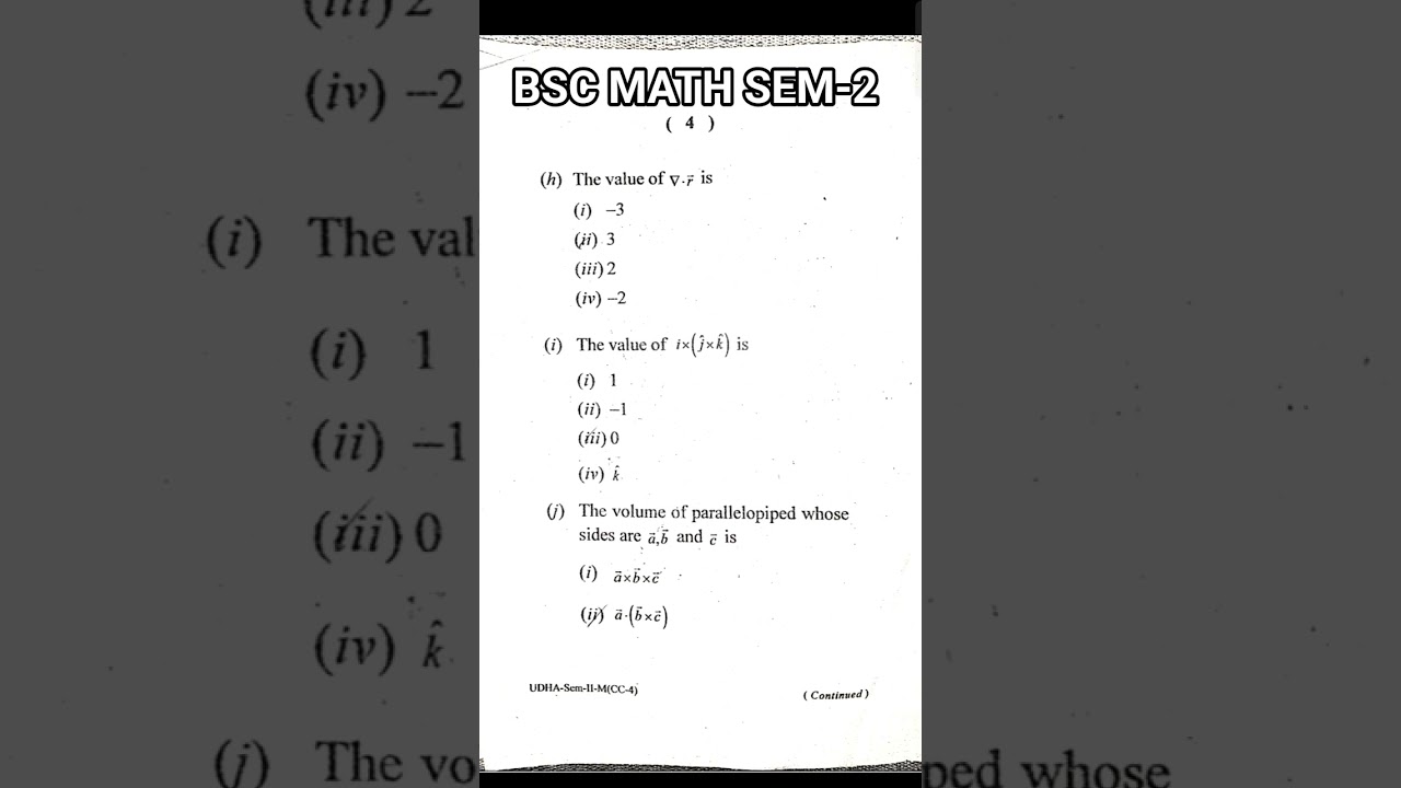 kolhan university Bsc math honours sem-2 Paper-CC-4 question paper 2022 