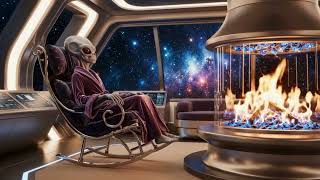 Alien Yule Log 🔥 Cozy Fireplace Ambience | Enter the Scene in the Interactive Version