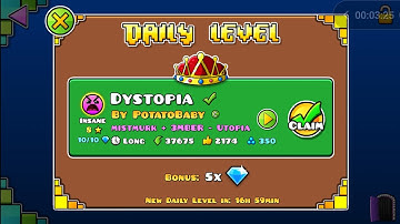 [59823443] #1177 Dystopia (by PotatoBaby + Kolbyyy, Insane) [Geometry Dash]