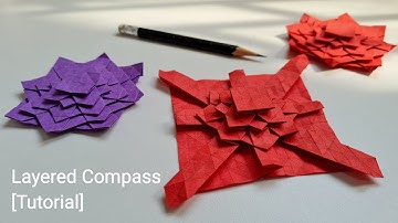 Origami Tessellation : Layered compass [Tutorial]