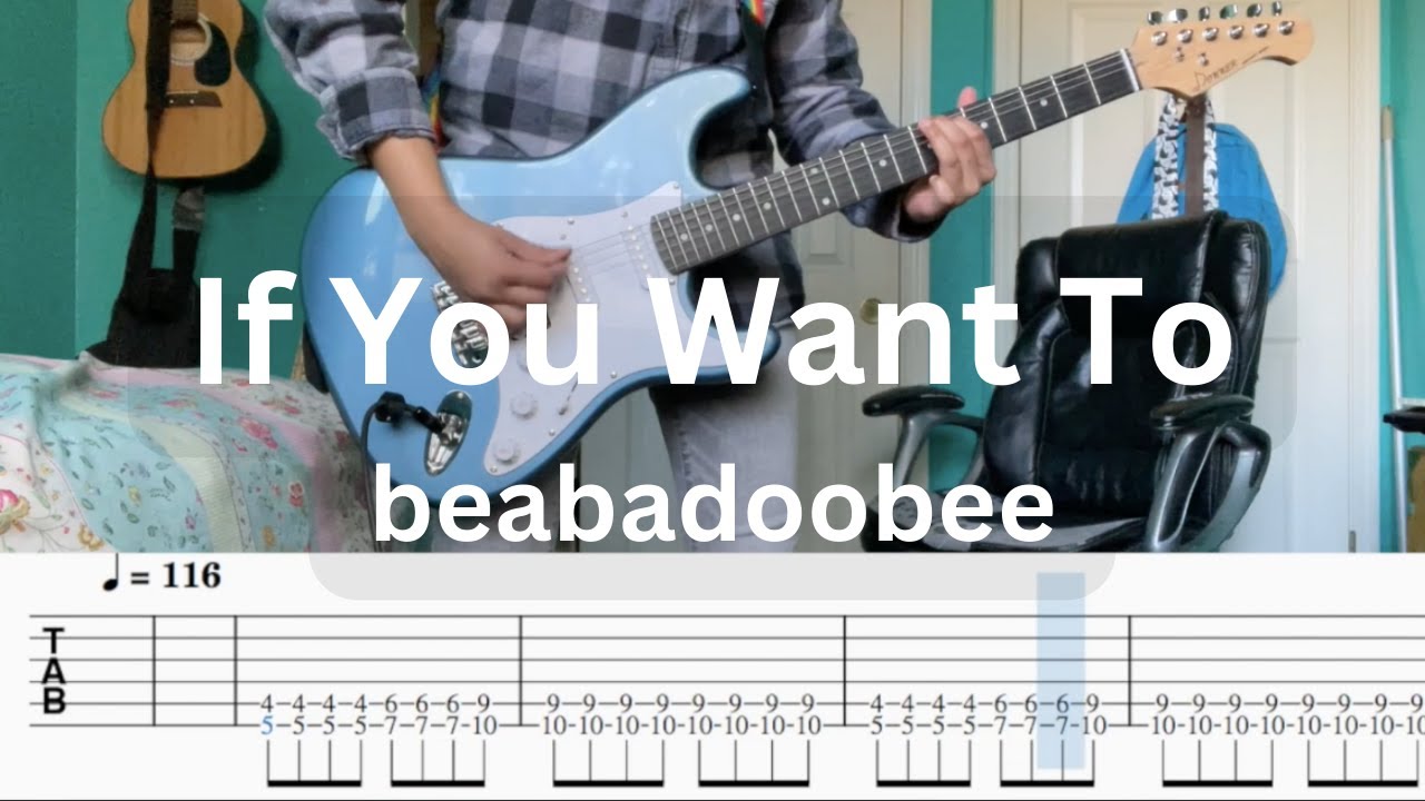 beabadoobee If You Want To electric guitar cover with play along tabs