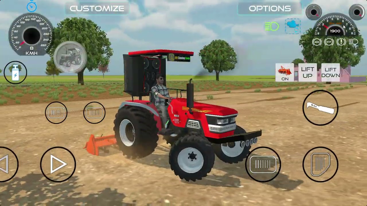 Mahindra Arjun Tractor Modified 4x4 rotavator farming