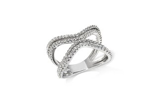 1.16ct Absolute Sterling Silver 2Row Split Shank Ring