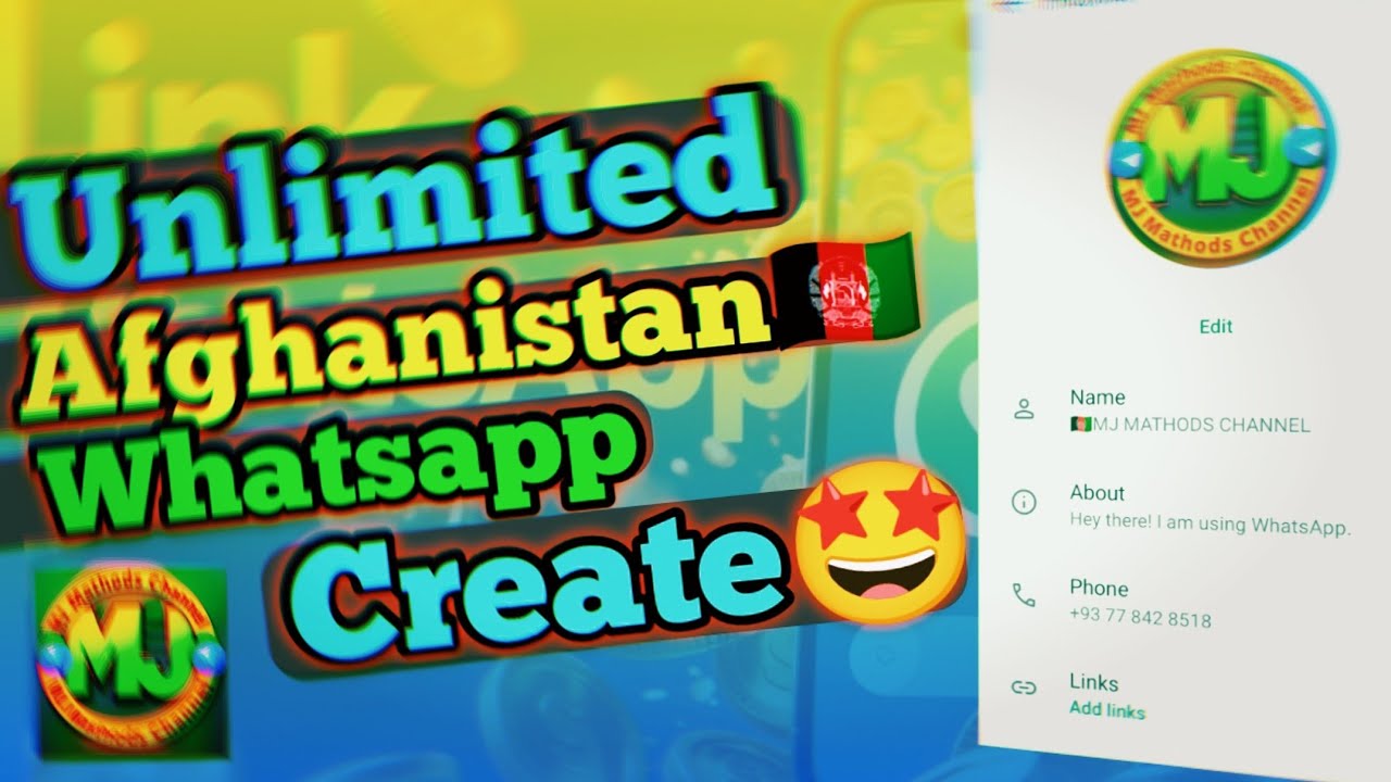How to create Unlimited Afghanistan whatsapp new mathods 2025 || MJ Mathods Channel ||