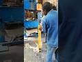 FEW HAMMER TAPS TO PUSH THROUGH STUCK BENT ROD IN HYDRAULIC CYLINDER DURING MECHANICAL OPERATIONS
