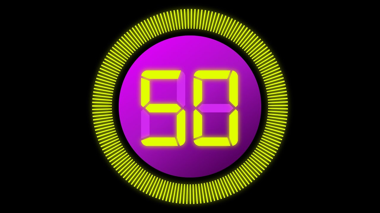 50 Second Countdown Timer with clock Ticking sound & Finish alarm beep ...