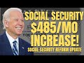 $485 Per Month INCREASE For Social Security Beneficiaries Update | Social Security, SSI, SSDI