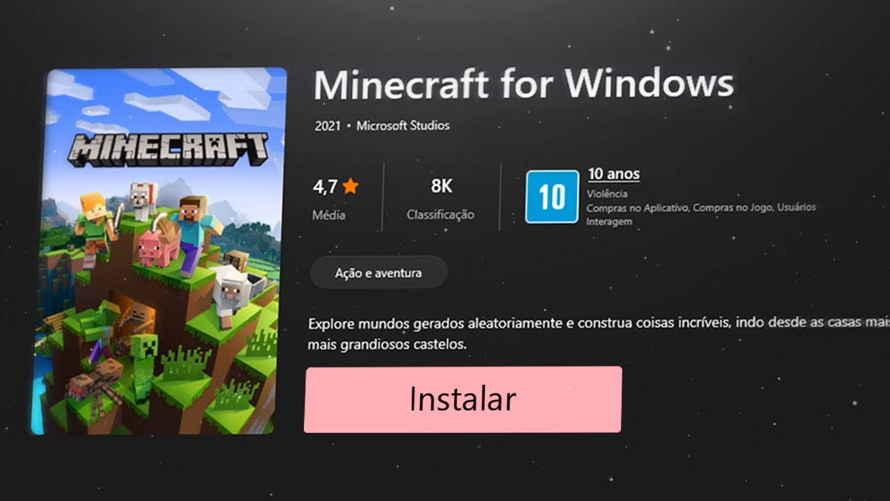 Minecraft de Graça Na Microsoft Store! *SEM CLICKBAIT* 
