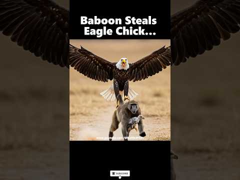 Baboon Steals Eagle Chick…‼️But the Mother Strikes Back! #eagle #monkey