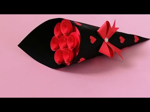How to make paper rose flowers bouquet tutorial|DIY|Handmade Birthday gift|Valentine's day crafts