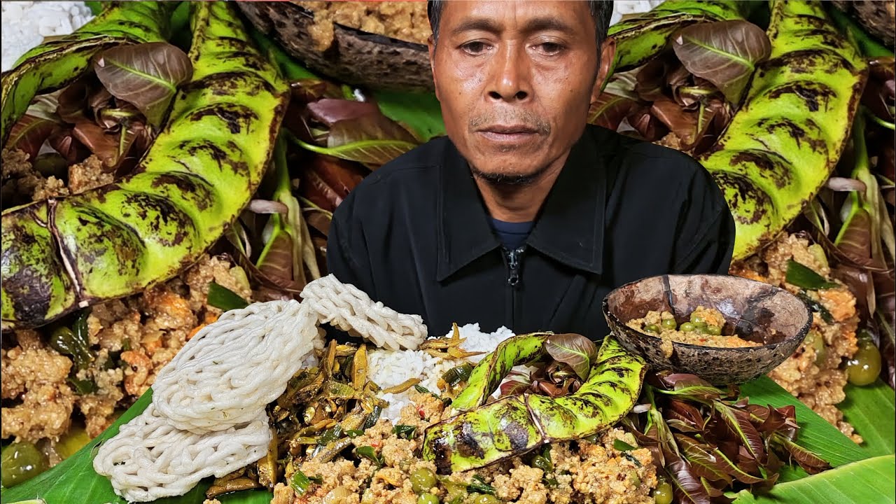 Tumis Teri, Sambal Oncom & Lalapan Bunut, Pete