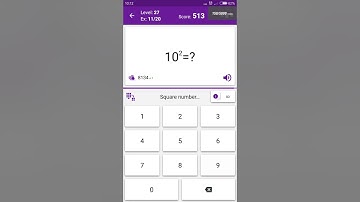 Math Tricks - Training mode - square numbers between 10 and 19 - level 027 (Number Keyboard)