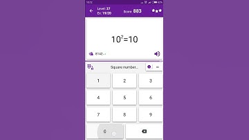 Math Tricks - Training mode - square numbers between 10 and 19 - level 027 (Number Keyboard)