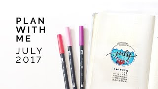 bullet journal plan with me 🐟 july 2017