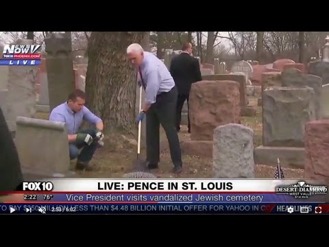 fnn:-vice-president-pence-joins-jewish-prayer,-helps-clean-up-vandalized-jewish-cemetery-in-st-louis