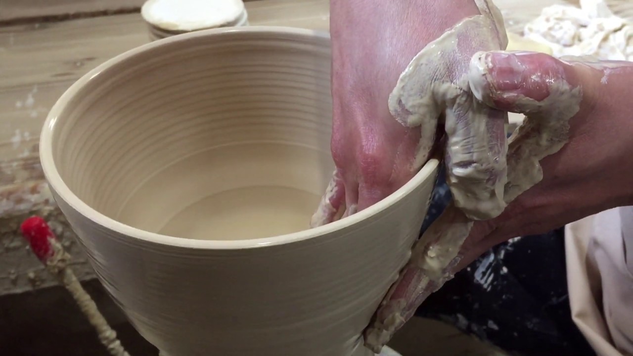 Porcelain Potter S Wheel Large Bowl 陶芸 ろくろ 丼鉢 大 Youtube