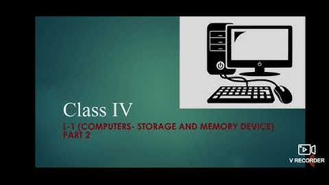 Class-4,Suubject-Computer,Ch-1 Computers- Storage and Memory device,Video- 2 ,Part-2,By Mrs. Sunidhi