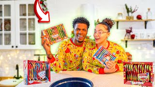 GUESS THE CANDY CANE FLAVOR!!!🎄 Guessing Weird Candy Cane Flavors