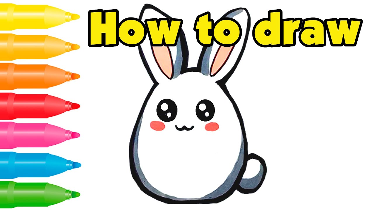 How to Draw a Cute Bunny Step by Step | Bunny Coloring Pages for Kids