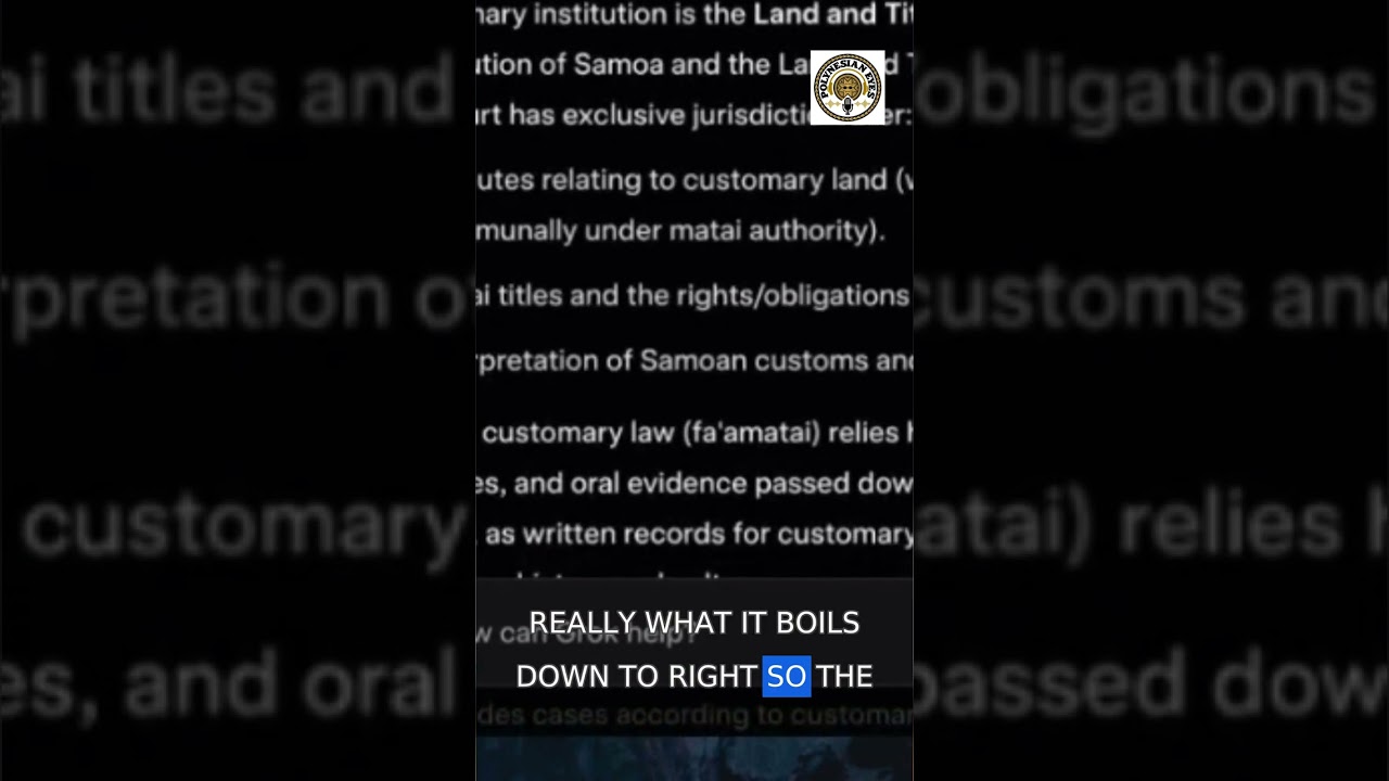 Samoa's legal system to address oral history issues
