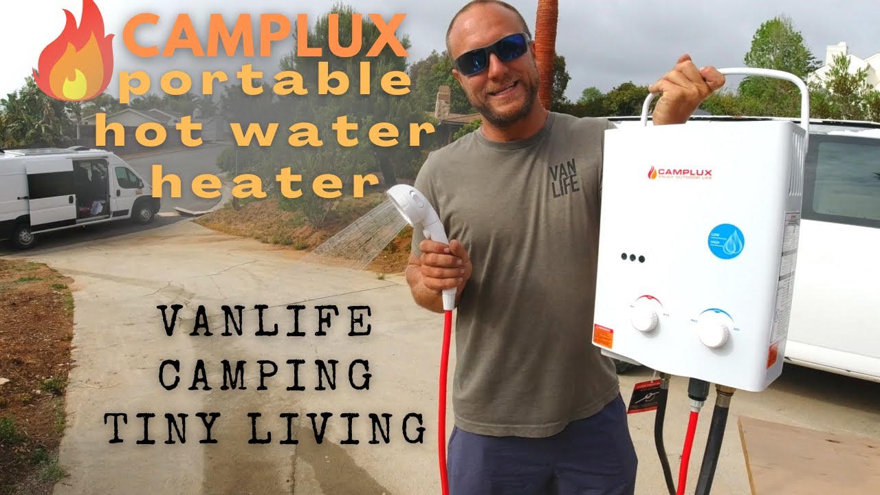 Camplux 5L 1.32 GPM Outdoor Portable Propane Gas Tankless Water Heater With 1.2 GPM Pump