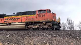 BNSF 8539 empty coal north with 4 DPUs