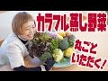 【BIG EATER】Ate A Heap of steamed Vegetables w/  2 dip sauses.  【MUKBANG】【RussianSato】