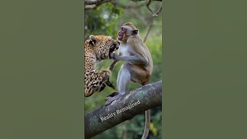 Monkey get attacked by Leopard #monkey #monkeyvideo #leopard #wildlife #wildanimals #naturelovers
