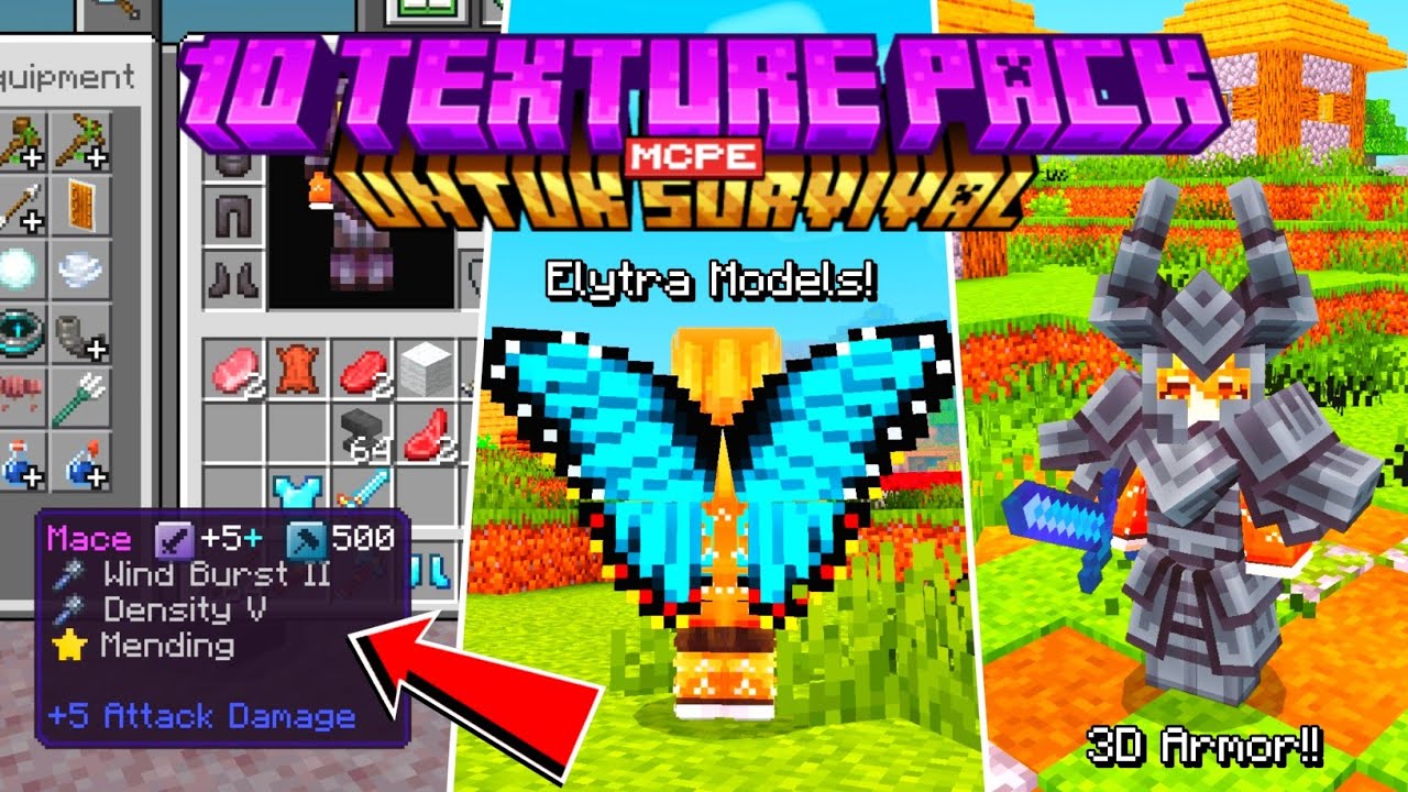 10 Texture Pack MCPE 1.21+ Untuk Survival Terbaik Ringan #minecraft # ...