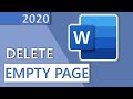 How to delete a blank page in word by showing the paragraph symbols  in 1 minute 2020