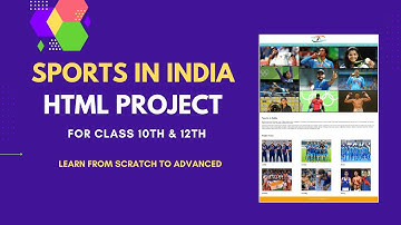 HTML Project : Sports Website for Class 10 | Sports HTML Project| HTML Project for Class 10th & 12th