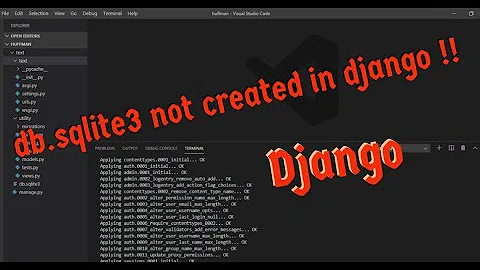db.sqlite3 not created in django