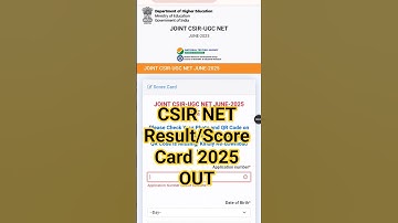 CSIR NET Result 2025 OUT 🔵 How To Check CSIR NET Result 2025 June ? CSIR NET Score Card 2025 Check