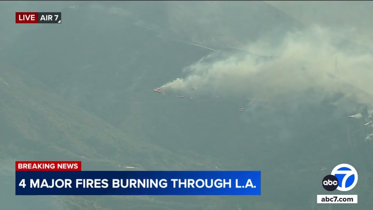 AIR7 video offers first aerial view of wildfires' destruction in LA County