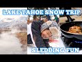 Family Sledding Snow Trip | South Lake Tahoe | California | Nevada | Hot Spring