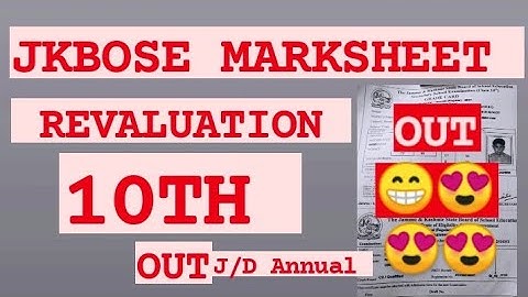 Jkbose 10th class revaluation marksheet out || Jammu division S/Z 2022