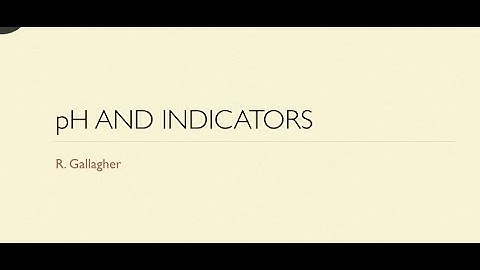 pH and Indicators