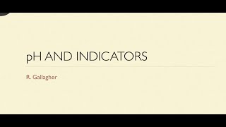 pH and Indicators