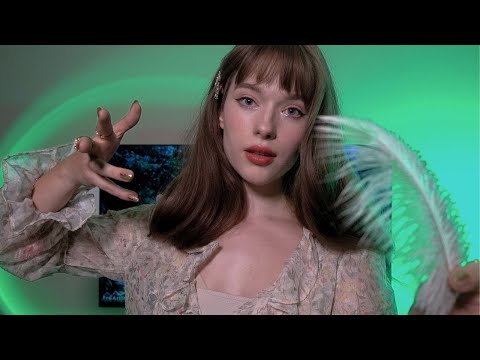 ASMR calm your anxiety with meditation and hypnotic hand movements, facebrushing