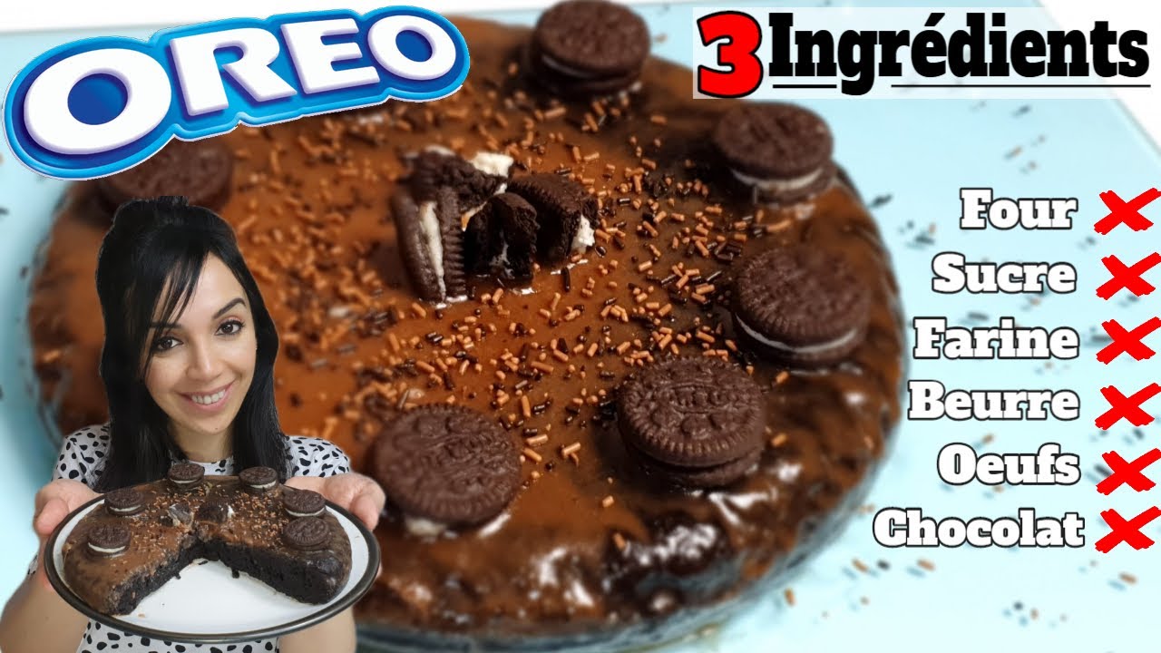 Recette Facile Gateau Chocolat Oreo Seulement 3 Ingredients Et Sans Four Youtube