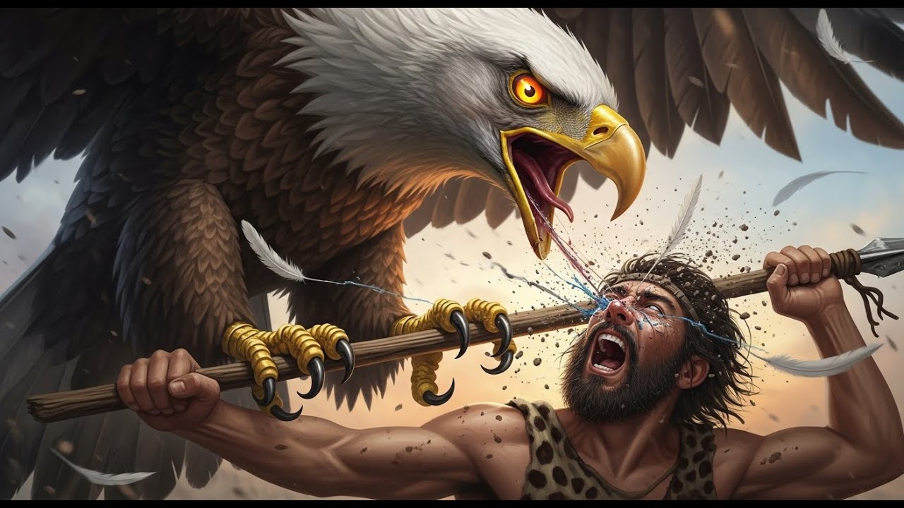 Savage Eagle REVENGE! Giant Bird vs Early Man: Epic Primal Battle
